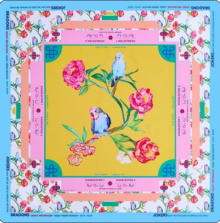 Alt text: American Mahjong mat with smooth playing surface designed to protect the table, reduce tile noise, and provide a comfortable surface for gameplay.