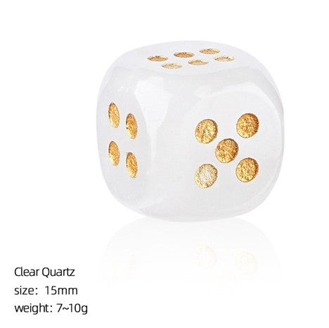 Clear Quartz 15mm jade dice for mahjong