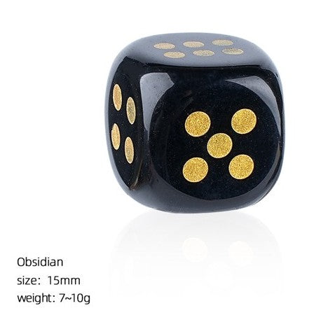 Obsidian 15mm jade dice for mahjong
