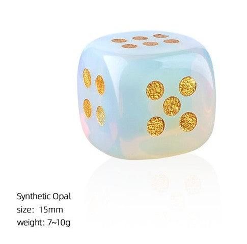 Opal 15mm jade dice for mahjong