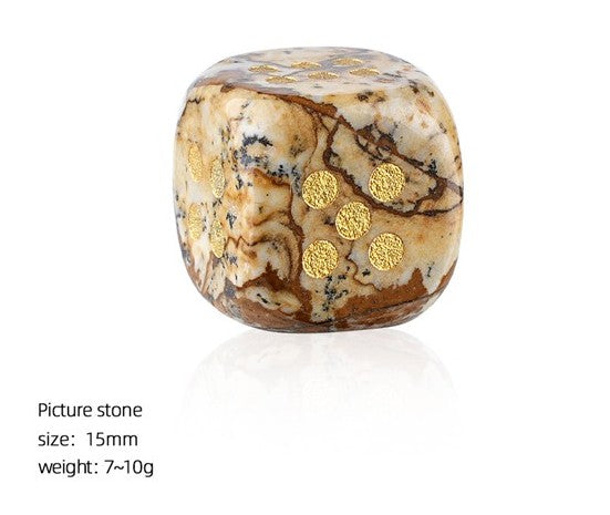 Picture Stone 15mm jade dice for mahjong