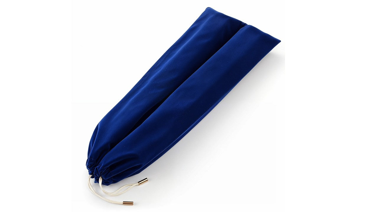 Navy velvet storage bag for four mahjong racks and pushers