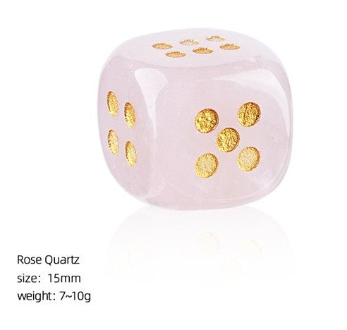 Rose Quartz 15mm jade dice for mahjong