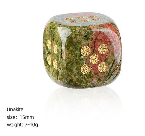 Unakite 15mm jade dice for mahjong