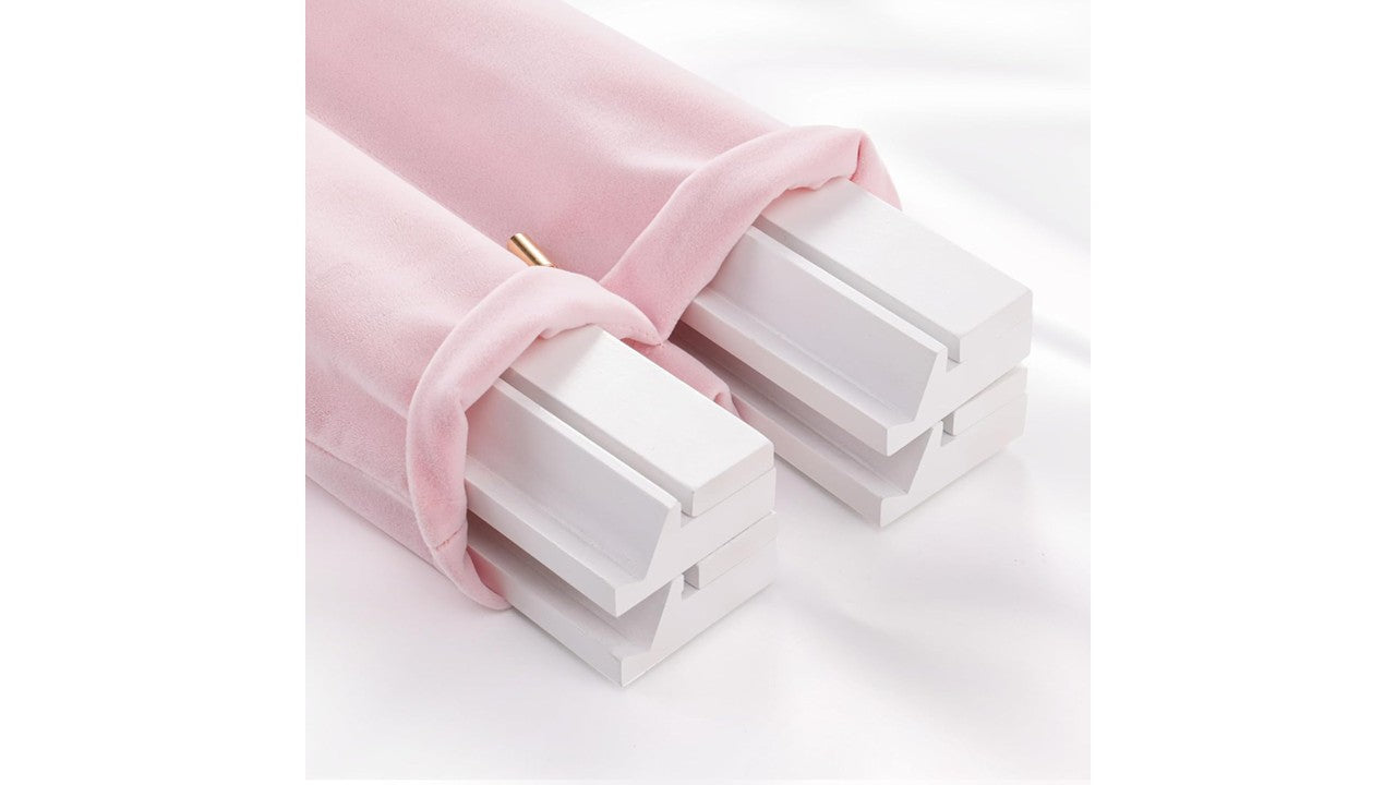 Pink velvet storage bag for four mahjong racks and pushers