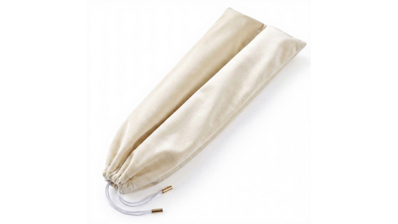 Beige velvet storage bag for four mahjong racks and pushers