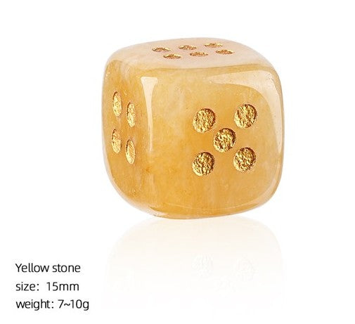 Yellow Jade 15mm jade dice for mahjong